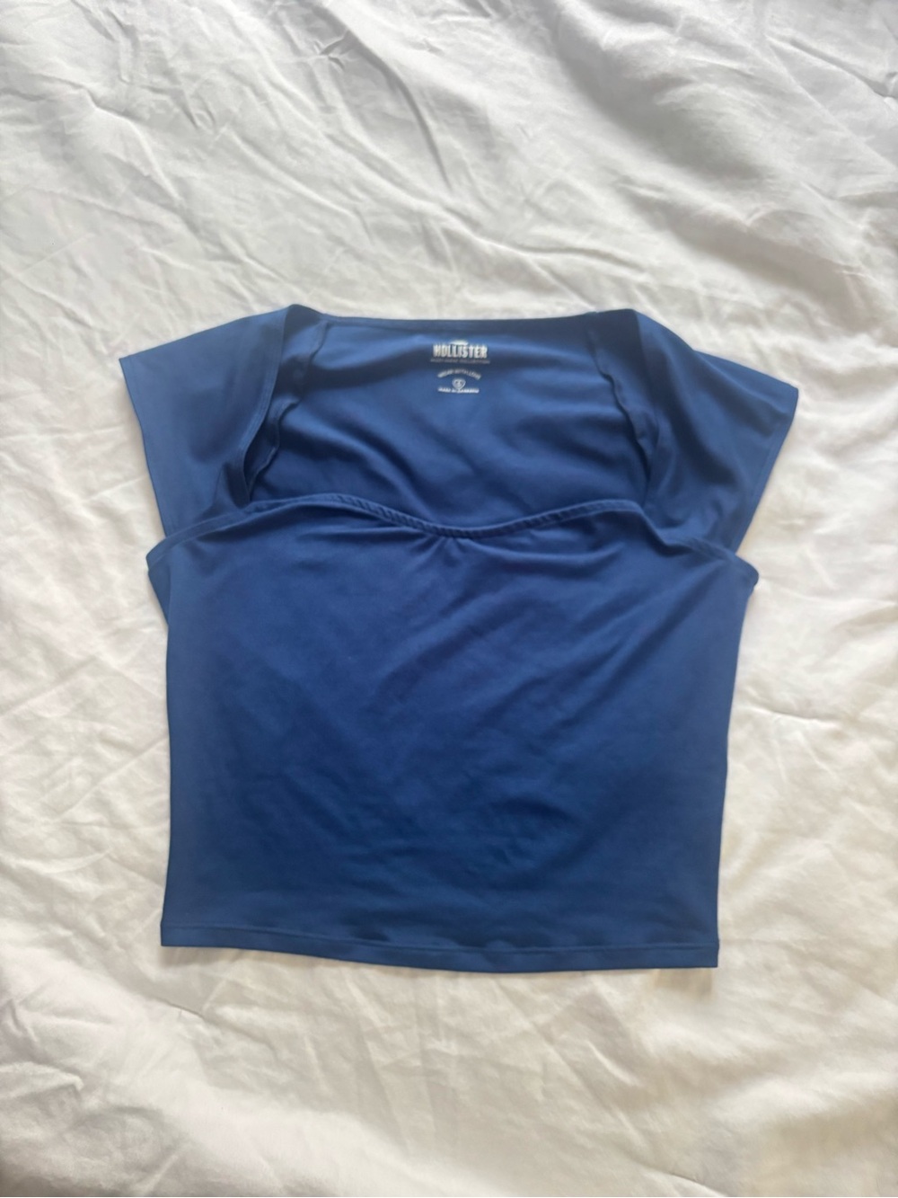 Hollister Blue Square-Neck Crop Top